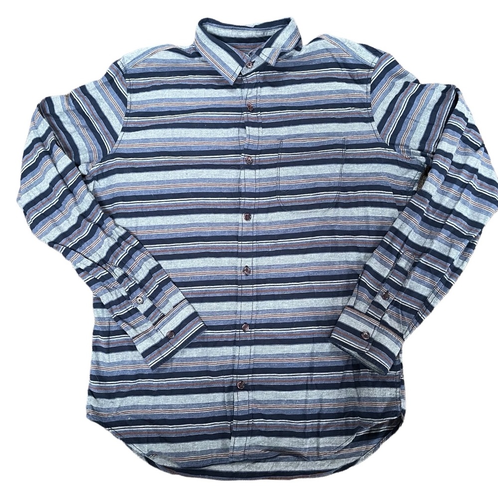Gap Shirt Long Sleeve Button Down Blue Gray White Size Medium